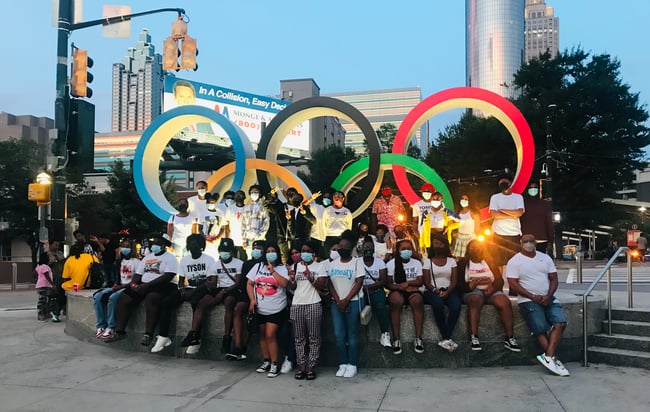 Group with Olympics rings