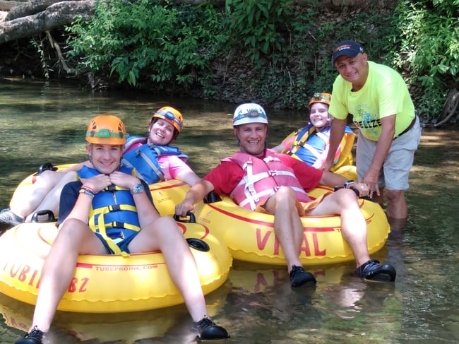Group in a Belize river