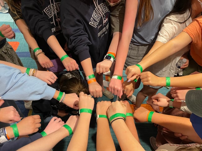 All hands in for wrist bands at Universal Studios