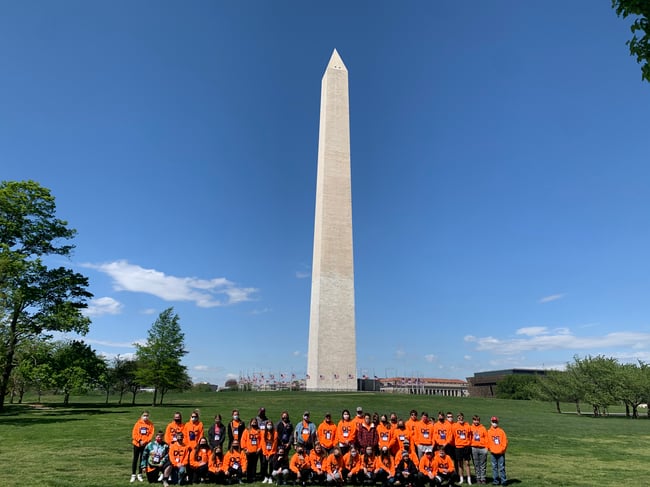 Posing at the Washington Monument