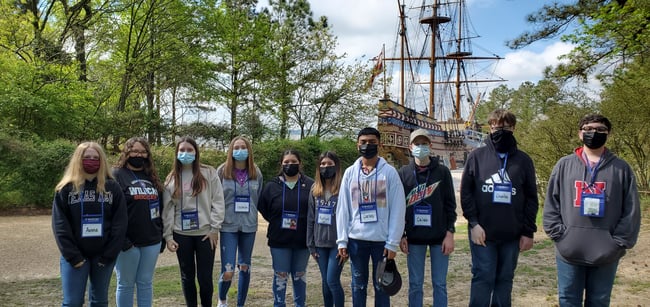 Students exploring in Jamestown Virginia
