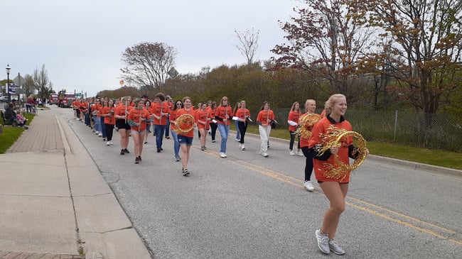 Mackinaw Island marching group