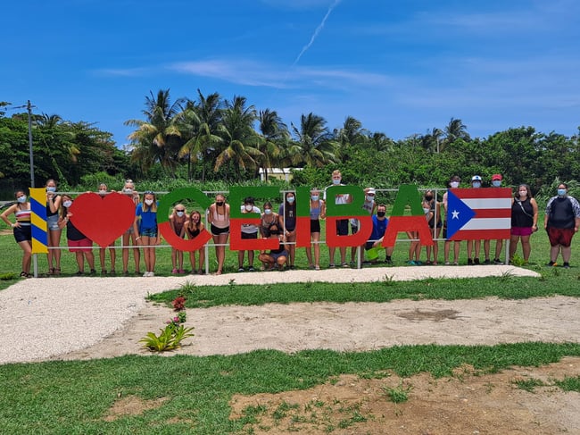 Group exploring at Puerto Rico