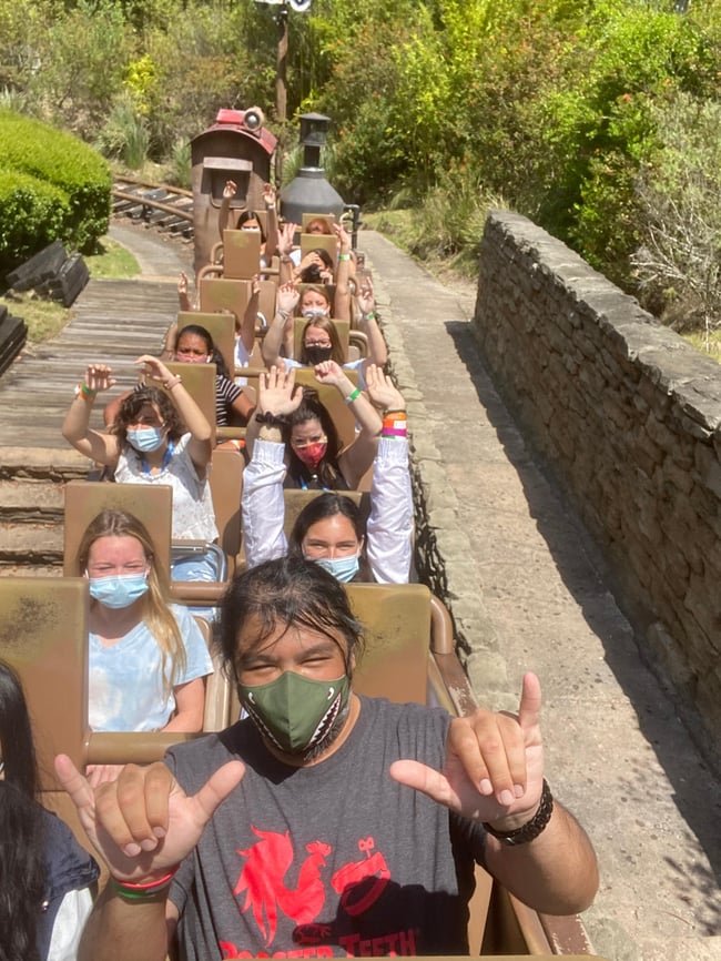 Group on roller coaster