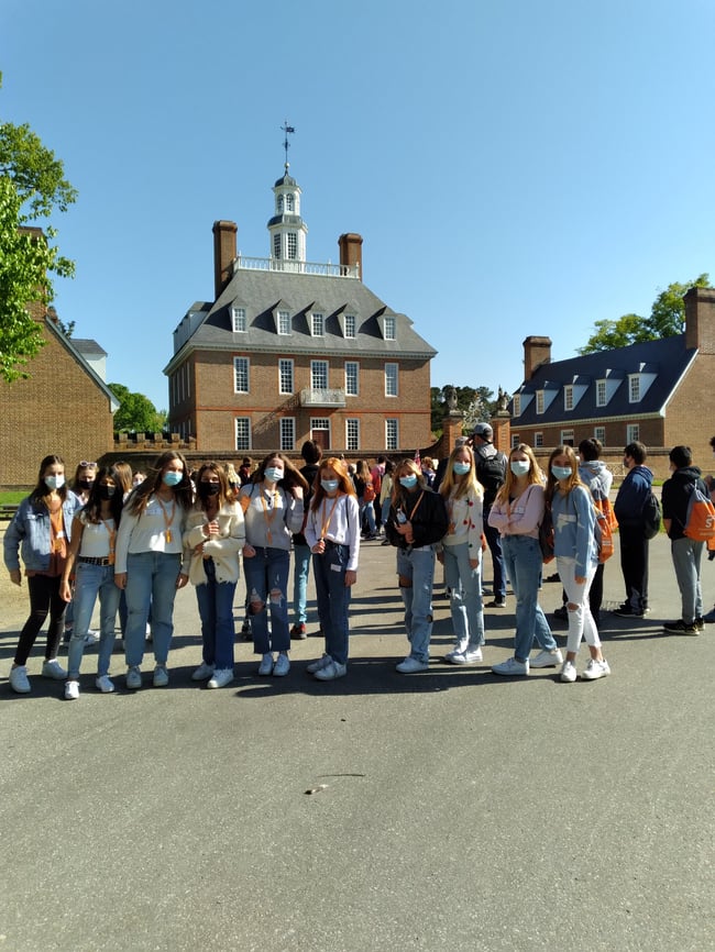 Brightspark travelers in Colonial Williamsburg Virginia