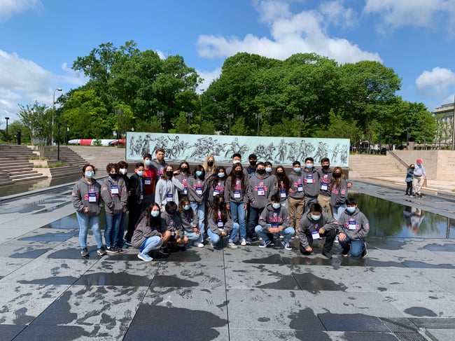 Student group learns about history
