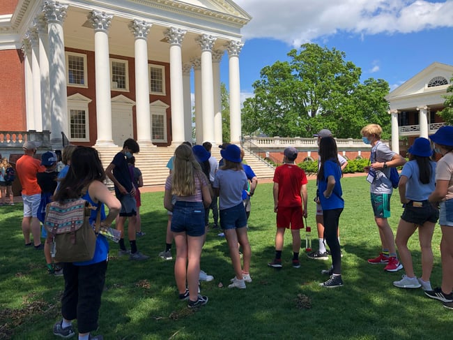 Students learning about history