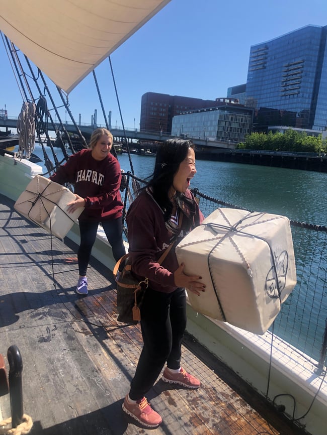Students enjoying an activity on tour