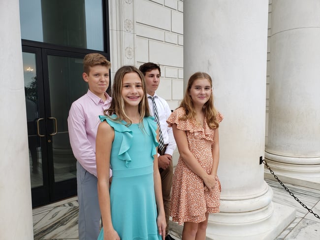 Students participating on tour